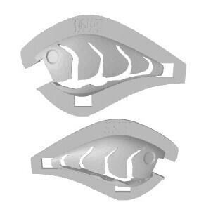 3D Stencil for - 3.25&quot; Precision Flat Side ko 2.5 Flat Side Crank, Patterns: 396-0037 Crawfish