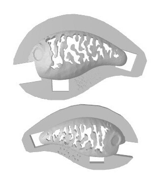 3D Stencil for 2.25&quot; Waffle Diver Crankbait, Patterns: 368-0453 Natural Shapes