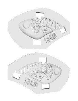 3D Stencil for 2&quot; Lipless Razorback Extra Thin Back, Patterns: 178-0300 Bluegill