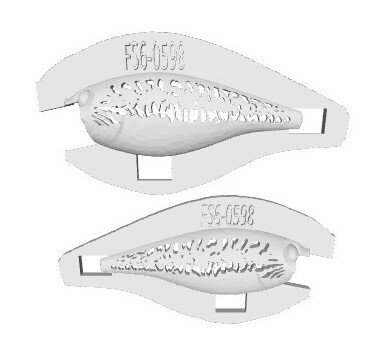 3D Stencil for - Berkley Flicker Shad - #6 Crankbaits Original Lure, Patterns: FS6-0598 Largemouth Bass