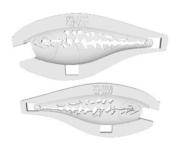 3D Stencil for - Berkley Flicker Shad - #9 Crankbaits Original Lure, Patterns: FS9-0599 Suwannee Bass