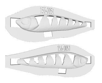 3D Stencil for 3 1/4&quot; Lipless Minnow, Patterns: 156-0051 Perch
