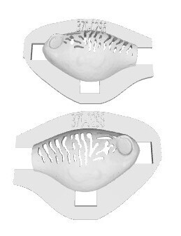 3D Stencil for 60mm Plopper, Patterns: 370-0296 Vertical and Horizontal Stripes