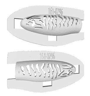 3D Stencil for 3 1/2&quot; Tail Plopper (Angry Eye), Patterns: 161-0296 Vertical and Horizontal Stripes