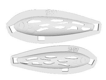 3D Stencil 4.5&quot; Topwater Spook, Patterns: 564-0317 Frog Ovals