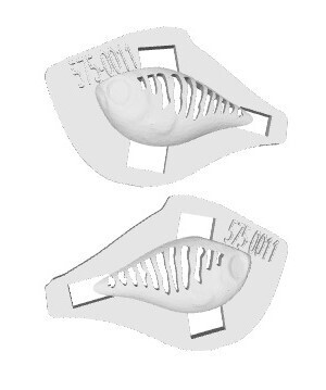 3D Stencil for 1.25&quot; Lipless Shad - 30mm Rippin&#39; Rap Knock Off, Patterns: 577-0011 Vertical Stripes
