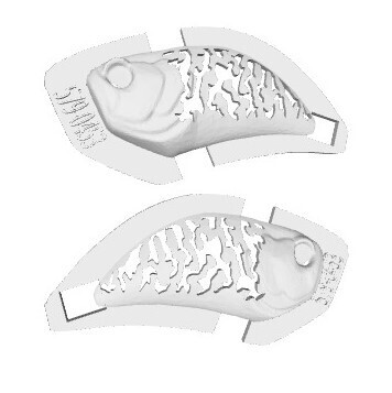 3D Stencil for - 2 5/8&quot; .75oz Lipless Vibration Blank Knock Off of Duo Realis Vibration Apex, Patterns: 579-0453 Natural Shapes