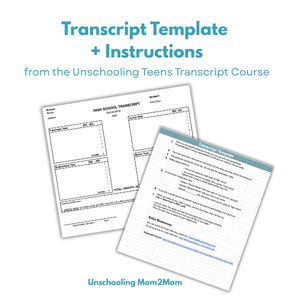 Unschooling Transcript Template