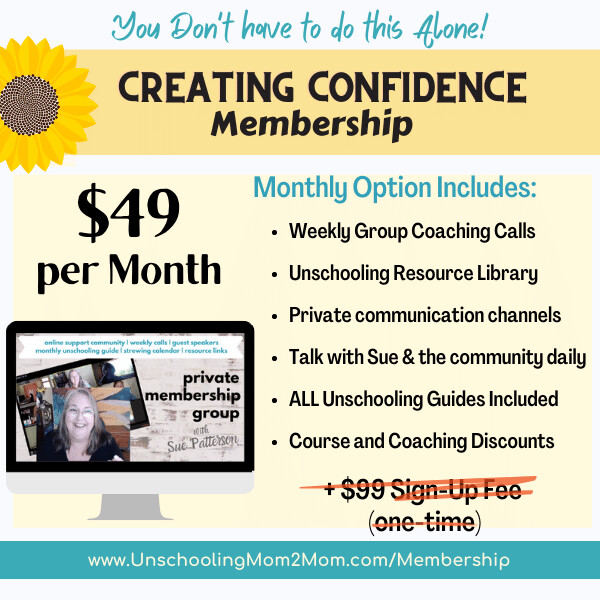 Creating Confidence Membership - Month by Month - no sign up fee Creating Confidence Membership - Month by Month - no sign up fee