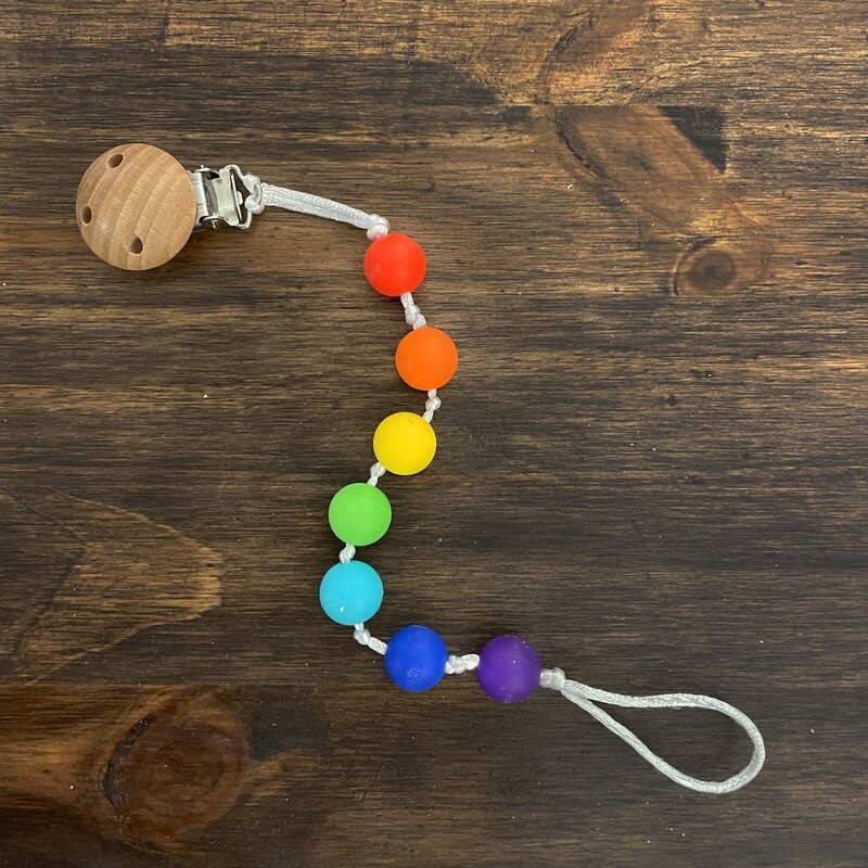 Rainbow Pacifier Clip