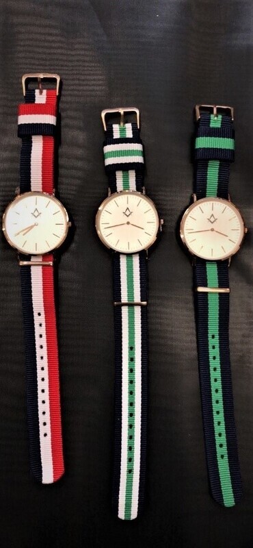 Orologio Squadra/Compasso tondo cinturino a righe