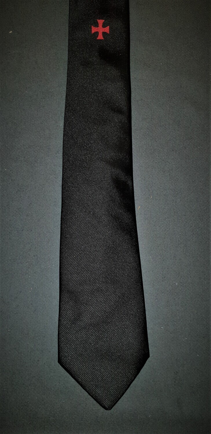 Cravatta Croce Templare vari colori, Colore: Nera