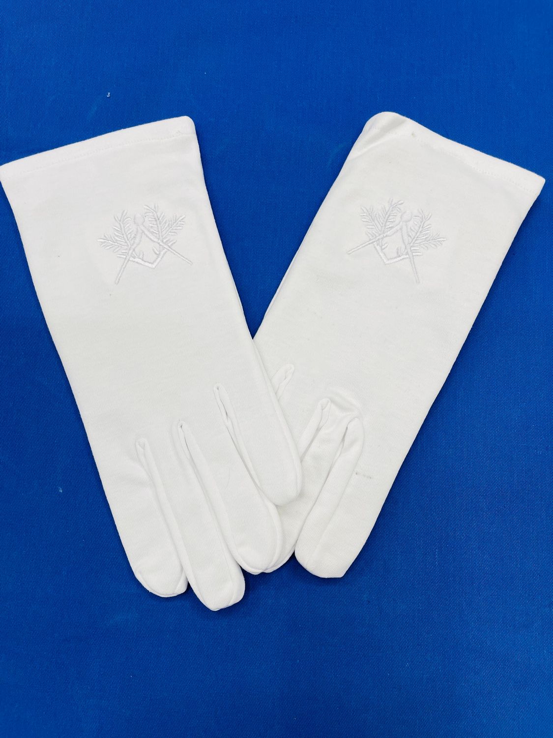 Guanti con logo bianco cotone