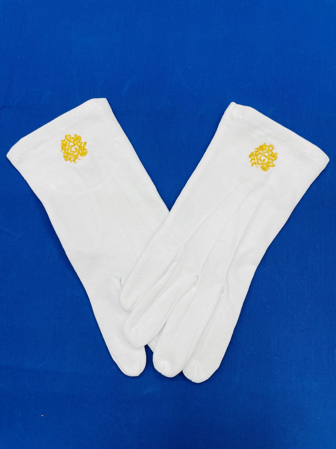 Guanti pelle bianco con logo