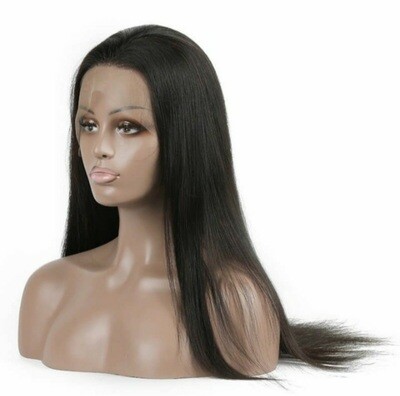 Silky Straight Natural Color Virgin Lace Wig (18in and 130% Density)