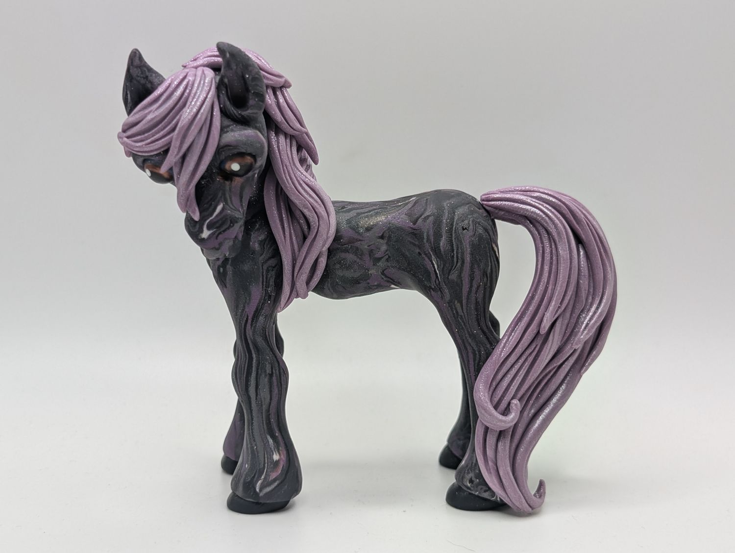 Old Style Black Swirl with purple Pony
