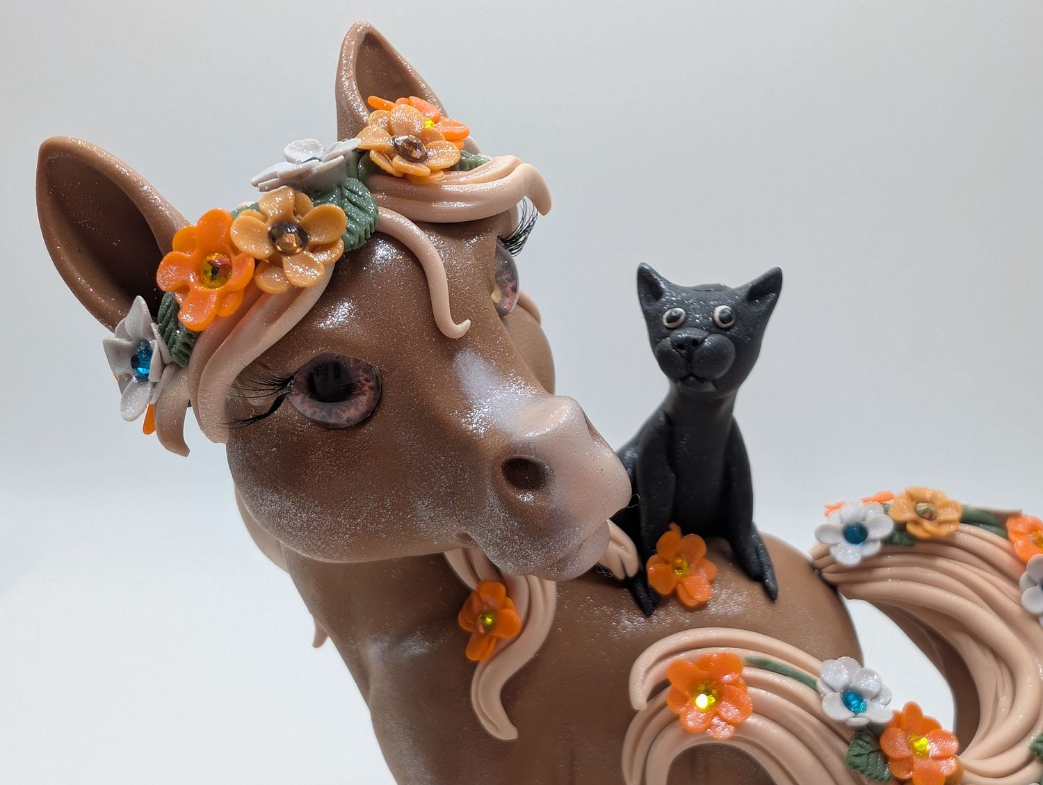 Chunky Fall Themed Pony with Kitty