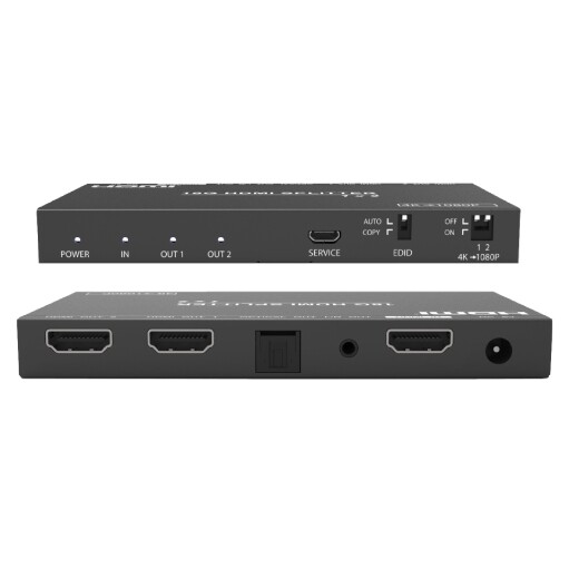 14281105 SPLITTER HDMI 2 PORTE UHD TV 4K X 2K @ 60HZ HDR CON DOWNSCALING E ESTRATTORE AUDIO