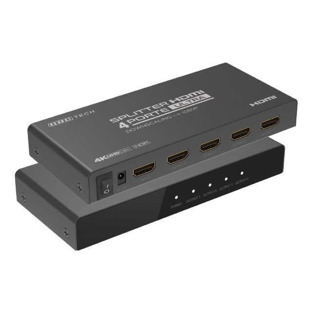 14281111 SPLITTER HDMI 4 PORTE UHD TV 4K X 2K @ 60HZ HDR CON DOWNSCALING