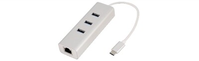59790120 CONVERTITORE USB 3.0 C / LAN GIGABIT CON HUB USB 3.0 3 PORTE