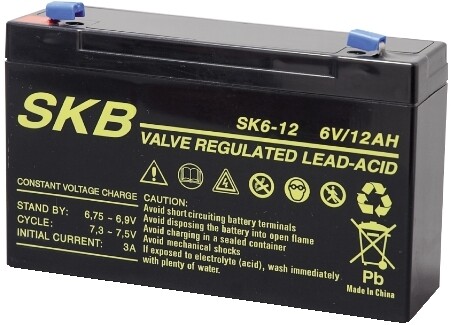 SK6 - 12 - BATTERIA AL PIOMBO 6V 12AH SKB SK6-12