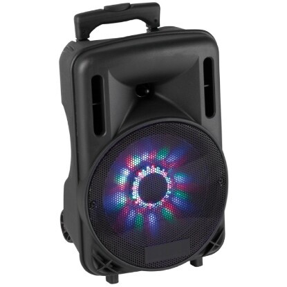 04168510  BOX AUDIO ATTIVO 10" 450W A BATTERIA CON BLUETOOTH/USB/SD, MP3, ECHO, DISCO-LED E TROLLEY