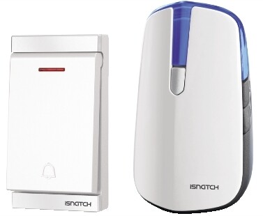 67834250/I CAMPANELLO WIRELESS CON PULSANTE IP44 E RICEVITORE PLUG-IN 230VCA