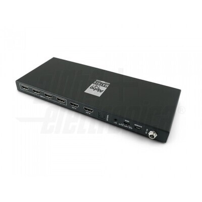 CT384/7 Matrice HDMI®, 4 In - 2 Out 4K@60Hz - Con Scaler - compatibile HDR - ARC - estrazione audio