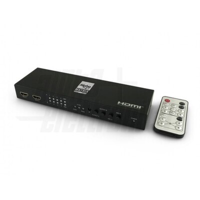 CT384/6 Matrice HDMI®, 4 In - 2 Out 4K@60Hz - Con Scaler - HDR - estrazione audio