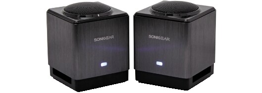SG100011 SISTEMA DI MINI ALTOPARLANTI AMPLIFICATI 2.0 CON STRUTTURA IN ALLUMINIO