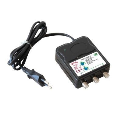 AMS2/RF 5G LTE SWITCHING -5G - AMPLIFICATORE DA INTERNO UHF+VHF 30DB REGOLABILI 2OUT ATTACCO F CON ALIMENTATORE SWITCHING - CON FILTRO 5G