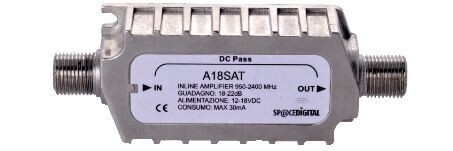 A18SAT - AMPLIFICATORE DI SEGNALE SAT DA RETRO TV/DECODER IN CLASSE A