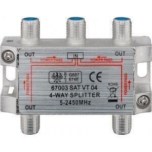 Splitter a 4 Vie da 5 a 2400 Mhz con Connettore Orizzontale