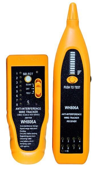 TESTER ETHERNET PER RJ11/45 con funzione SONORA DI RICERCA CAVI