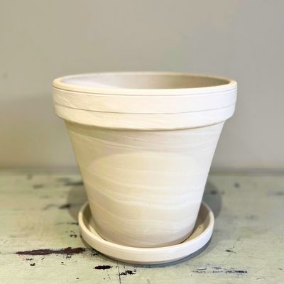 White clay pots