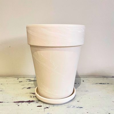 Tall white clay pots