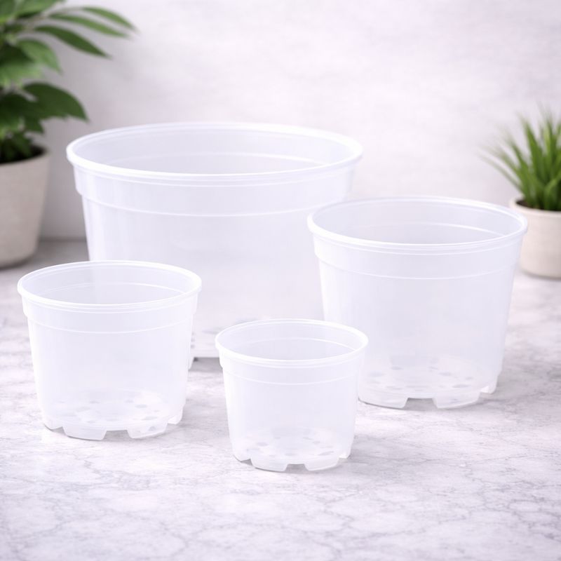 Transluscent plastic planter pots Transluscent plastic planter pots