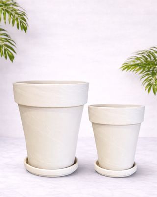 Tall white/cream clay pots Tall white/cream clay pots