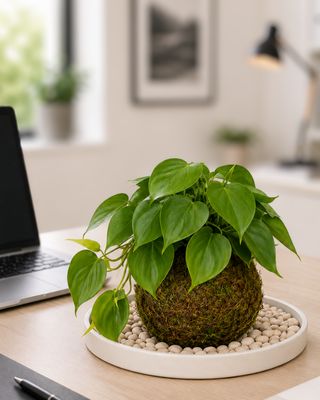 Sweetheart Philodendron kokedama