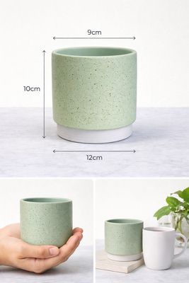 Speckled mint green pot