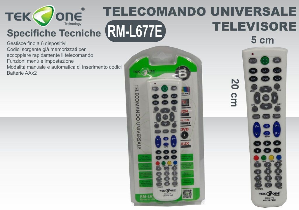 TELECOMANDO UNIVERSALE RM-L677E