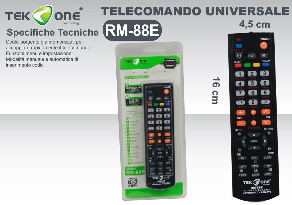 TELECOMANDO UNIVERSALE RM-88E