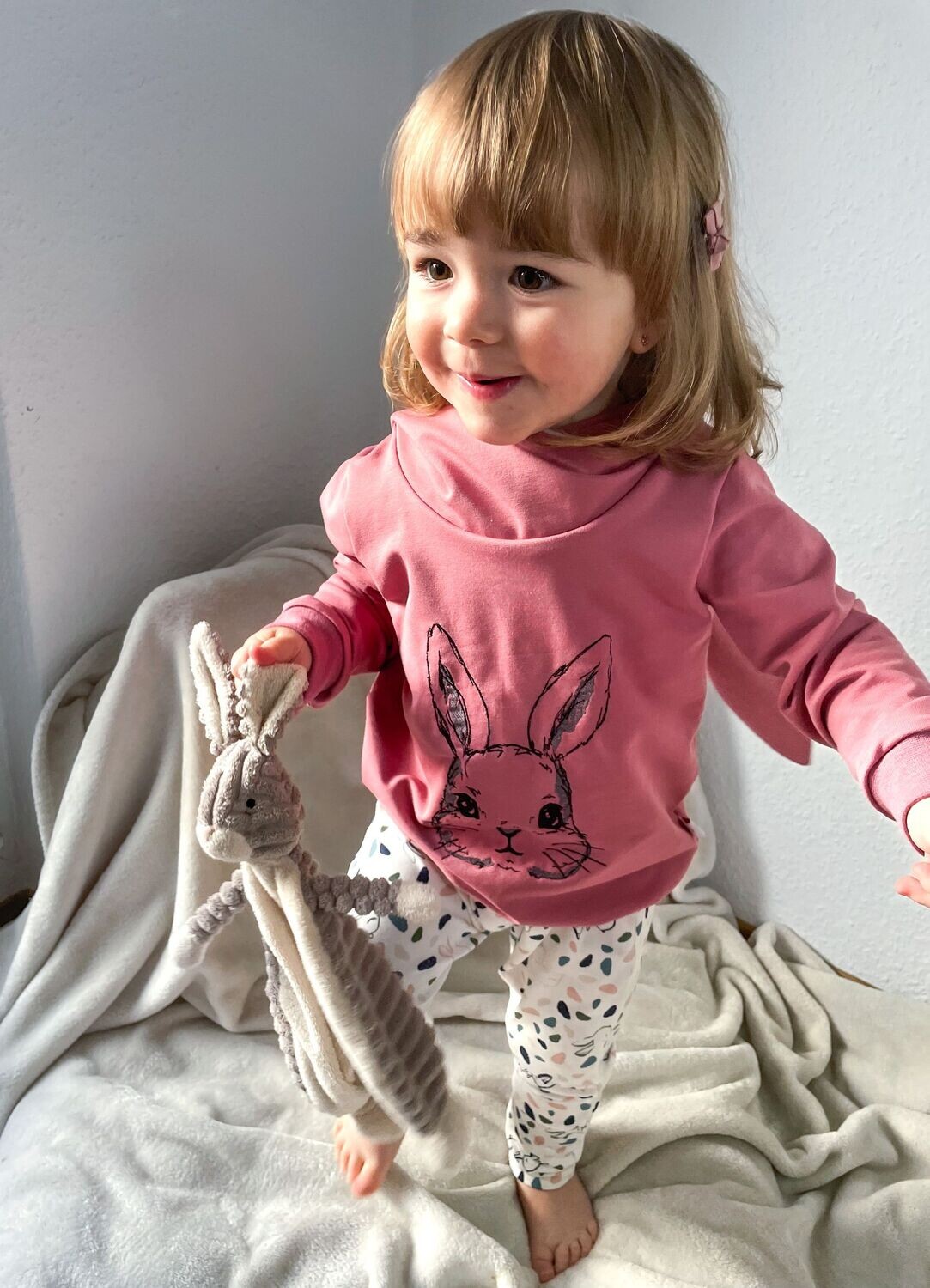 Hasenhoodie altrosa mit Hose
