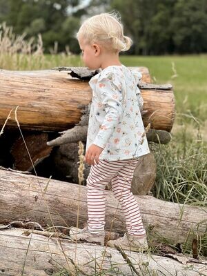 Shirt Blumen lang Arm mit Rüschen