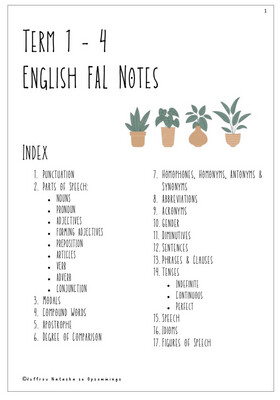 English FAL Grade 4-6 - Term 1-4 Notes
