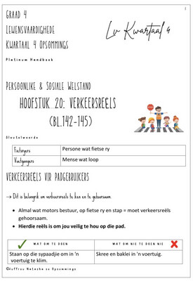 Graad 4 Lewensvaardighede Kwartaal 4 Opsommings (Platinum Handboek)