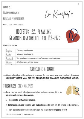 Graad 5 Lewensvaardighede Kwartaal 4 Opsommings - Platinum Handboek