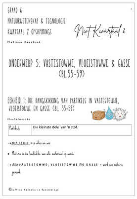 Graad 6 Natuurwetenskap &amp; Tegnologie Kwartaal 2 Opsommings - Platinum Handboek