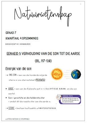 Graad 7 Natuurwetenskap Kwartaal 4 Opsommings - DoscScientia Handboek
