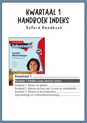 Graad 4 Geografie Kwartaal 1 Opsommings - OXFORD HANDBOEK